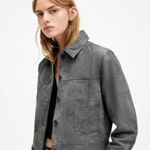 Trendy Leather Jacket with Full Sleeves <b>Waterproof</b> Front <b>Zipper</b> Knitted Style Popular Outfit - Product Image 4