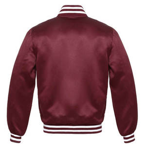 Veste universitaire décontractée pour homme en satin argenté imperméable 100 % polyester 280g, coupe régulière, col montant, garniture noire, fermeture à boutons corne - Product Image 2