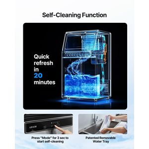 Macchina Professionale per Ghiaccio da Banco con Pompa, 130 Libbre/24H, 33 Libbre di Capacità, 45 Cubetti per Ciclo - Product Image 4