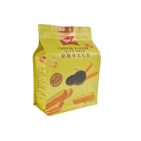 Sachet d'emballage alimentaire personnalisé imprimé avec logo, refermable à fermeture éclair, fond plat, pour fromage, gaufrettes, biscuits, snacks, bonbons, et coffrets cadeaux