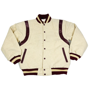 Chaqueta universitaria retro de béisbol personalizada para hombre, de lana gruesa, cuello alto informal, cálida para invierno, estilo urbano, con bordado y calefacción. - Product Image 1