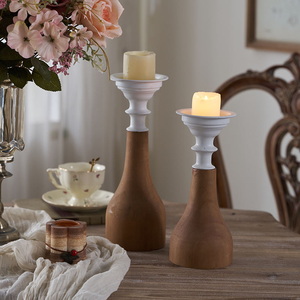 Candelabro de Madera Rústico para Velas Altas, Centro de Mesa Decorativo para Ramadán, Ecológico, Pulido, Multicraft - Product Image 2