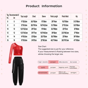 Conjunto de Top Corto y Pantalones para Niñas de 6 a 16 Años, Ropa de Baile al por Mayor, Traje de Actuación de Jazz, para Competencia de Baile y Animación - Product Image 6