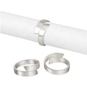 Three <b>Ring</b> Napkin <b>Ring</b> Silver Modern Table Decorative Napkin <b>Ring</b> <b>Cheap</b> and Best Silver Tissue Holders - Product Image 2