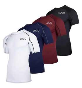 เสื้อยืดฮิปฮอปหรูหราสำหรับผู้ชาย ลายพิมพ์ด้านหน้าแบบกำหนดเอง ผ้าถักผสมไหมพรม ป้องกันรอยยับ แห้งเร็ว ระบายอากาศได้ดี แขนสั้น - Product Image 5