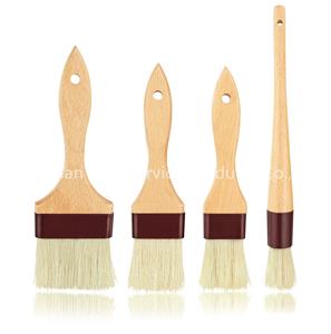 Pinceaux à pâtisserie réutilisables pour ustensiles de cuisine, manche en bois, poils de sanglier et virole en plastique - Product Image 3