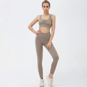Ensemble de vêtements de sport pour femmes, 2 pièces, haut et leggings de yoga, extensibles, pour entraînement athlétique - Product Image 1