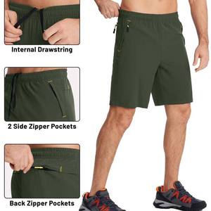 Pantalones cortos deportivos de algodón y poliéster para hombre con logo personalizado, pantalones cortos transpirables para correr y hacer ejercicio en el gimnasio. - Product Image 6