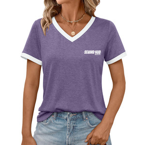 Camiseta de Mujer de Alta Calidad, Personalizada con Logotipo, de Algodón, Informal, Tejida, Lisa, con Estampado Gráfico, Estilo Urbano - Product Image 1