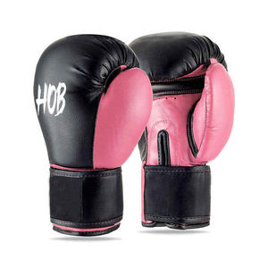 Gants d'entraînement noirs imprimés pour la compétition MMA, gants de boxe en cuir PU confortables pour les combattants. - Product Image 3