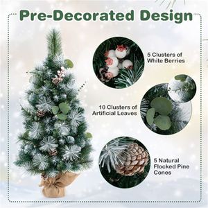 3 FT Pre-Lit Artificial Mini Christmas Tree for Small Spaces or Office Decorations - Product Image 5