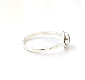 Minimalist <b>Silver</b> 925 Blue Topaz <b>Ring</b> Dainty Round Cut Light Blue Gemstone Daily Wear Stackable <b>Solitaire</b> Jewelry - Product Image 3