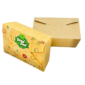 Custom Printed Recycled Kraft Paper Food Packaging <b>Box</b> with Varnishing Handle 3mm Thickness Custom Shape for Fried Chicken - Product Image 6