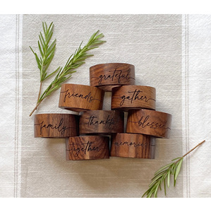 Premium Natural Wood Napkin <b>Rings</b> Set-Classic Design Durable & Eco-Friendly for Wedding Party Home & Restaurant Use - Product Image 1