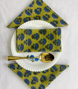 Serviettes de table en coton faites à la main, imprimées au bloc, pour mariage, fête, restaurant, décoration de table à la maison, style moderne en lin - Product Image 1