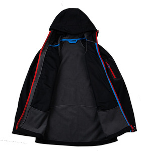 Waterproof Windproof Softshell <b>Fleece</b> <b>Lined</b> Hooded Bomber <b>Jacket</b> Winter Outdoor Hiking Camping Men Front Logo Wholesale Price - Product Image 3