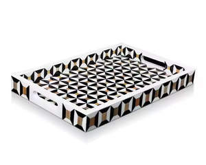 Bandeja Rectangular con Incrustaciones de Hueso Indio, Bandeja de Servicio con Incrustaciones de Hueso para Cocina, Mesa de Café, por PERFECT ENTERPRISES - Product Image 4