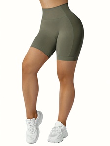 Shorts de yoga sans couture taille haute pour femme, idéal pour la gym, le fitness, la course à pied, extensible, style cycliste - Product Image 1
