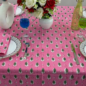 Indian Modern Handmade Premium Quality Customizable Cotton Floral Washed Printed <b>Square</b> <b>Tablecloth</b> for Home Hotel - Product Image 4