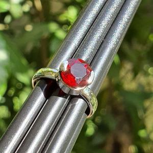 Handmade Round Garnet <b>Ring</b> 925 Sterling Silver Band Natural Red Gemstone Jewelry Elegant Gift For Women - Product Image 4