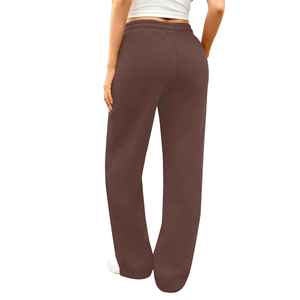 Women's Autumn Casual Plus Size <b>Jogger</b> Sweatpants Comfortable <b>Slimming</b> Mid Waist Flat Front Plain Dyed Anti Pilling Pants - Product Image 4