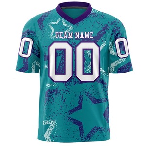Jersey de Fútbol Americano Personalizado, Transpirable, 100% Poliéster, Impresión por Transferencia de Calor, Tallas Grandes, Uniforme de Equipo, Venta al Por Mayor OEM - Product Image 1