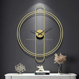 Horloge murale design rustique moderne Antique rond décor de bureau à domicile en résine faite à la main d'Inde - Product Image 1