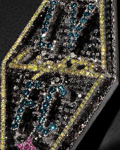Colgante de Moissanita Bicolor con Número Estilo Hip Hop Iced, Chapado en Oro de 18k sobre Plata de Ley 925, Cadena de Tenis de Moda - Product Image 3