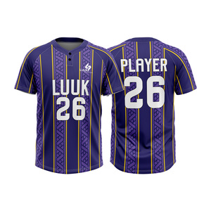 Maillots de baseball et de softball professionnels pour hommes avec logo d'équipe imprimé sur mesure, 100% polyester, respirants, à séchage rapide, anti-humidité - Product Image 6