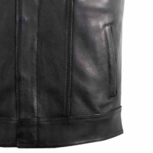 OEM Factory <b>Men</b> Motorcycle <b>Leather</b> <b>Vest</b> Made with Real Custom Logo Wholesale Clothing Breathable Private Label <b>Leather</b> <b>Vest</b> - Product Image 6