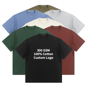เสื้อยืดพรีเมียมทรงปกติสำหรับผู้ชาย ผ้าคอตตอนถักเนื้อหนัก 300 GSM พิมพ์ลายสกรีน พร้อมโลโก้สั่งทำพิเศษ - Product Image 1