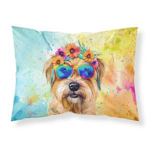 Cairn Terrier Hippie Dawg funda de almohada estándar ligera súper suave fácil de cuidar ilustraciones decorativas para cojines y almohadas - Product Image 1