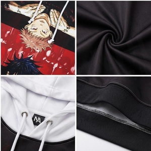 Sudadera con Capucha para Hombre NORTH APPROACH, Diseño Anime, Estampado Negro y Rojo, con Bolsillo, Estilo Casual, Corte Regular, Estilo Otoñal - Product Image 4