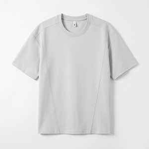 เสื้อยืดคอกลมแขนสั้นแบบยูนิเซ็กซ์ ผ้าฝ้าย 100% ทรงหลวม สีพื้น ผ้าเจอร์ซีย์ถัก ระบายอากาศได้ดี ใส่ได้ทุกฤดู - Product Image 2