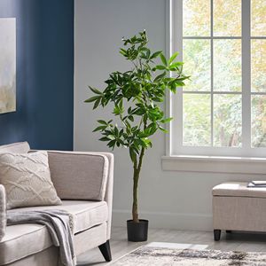 Albero della Fortuna Pachira Artificiale da 63 Pollici, Decorazione Verde per Ufficio, Casa, Soggiorno, Patio, Veranda - Product Image 5