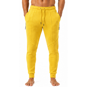 Pantalones de punto gofrado texturizado personalizados para hombre, corte ajustado, estilo casual, jogger, cintura elástica con cordón, ropa deportiva, pantalones de gofrado para hombre - Product Image 3