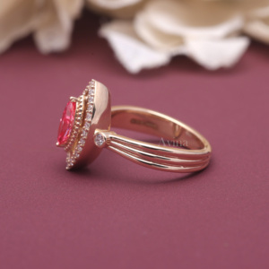 Bague de fiançailles en diamant de laboratoire certifié IGI, taille marquise, avec halo, en argent sterling 925 massif, style Art Déco vintage, bague de mariée - Product Image 5