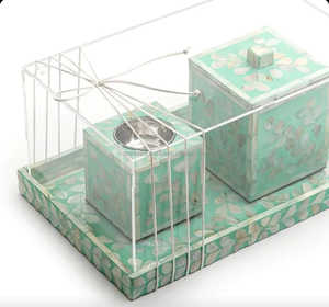 Exclusive Pearl Glow Mother of Pearl Incense Burner Set Handmade Arabic Mubkhar for Ramadan Eid and Elegant Home InteriorStyling - Product Image 1