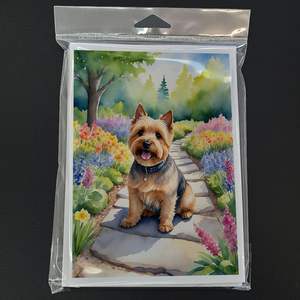 Norwich Terrier Whimsical A7 Tamaño 5x7 Tarjetas de notas en blanco Paquete de 8 Tarjetas de felicitación Spring Path con sobres - Product Image 3