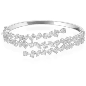 Pulsera de tenis de lujo estilo hip-hop de plata chapada en oro de 24K con moissanita, corte marquesa y engaste de canal, para mujer, uso diario, regalo, joyería - Product Image 1