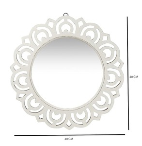<b>White</b> Handmade Contemporary Decorative Wall <b>Mirror</b> Geometric Cutout <b>Frame</b> Living Room Bedroom Bathroom Home Decor REHMAN CRAFT - Product Image 2