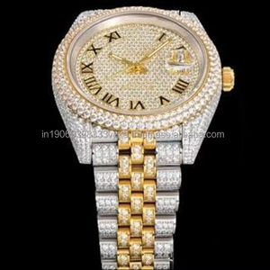 Moissanite Diamond Iced Hip Hop Luxury Stainless Steel Watch for Men-<b>Mechanical</b> Auto Movement Modern Analog <b>Design</b> gift for men - Product Image 5