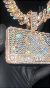 CONCEPTION Cadena de Plata de Ley Personalizada con Baño de Oro de Dos Tonos y Moissanita VVS, Tendencia, Superventas, Estilo Hip Hop, Lujosa, Unisex - Product Image 3