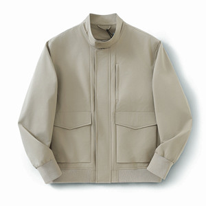 Custom Company Eco-Friendly <b>Waterproof</b> Windproof Quilted <b>Jacket</b> Canvas Nylon Zipper Stand Collar Men <b>Winter</b> - Product Image 1
