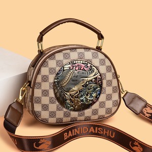 Bolso Bandolera Vintage con Estampado de Elefante, Impermeable, Ligero, de PU, con Cierre, para Viajes Diarios - Product Image 1