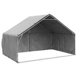 Caseta para Perros de Acero Galvanizado con Alto Contenido de Zinc, Color Plateado, para Exteriores, Casa y Muebles para Mascotas - Product Image 1