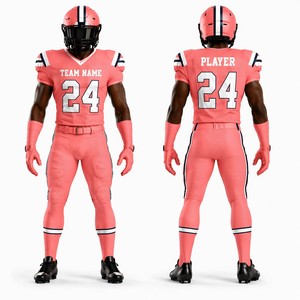 Ensemble de maillot et pantalon de football américain personnalisé, imprimé par sublimation, 100% polyester, évacuation de l'humidité, séchage rapide, extensible dans quatre directions - Product Image 1