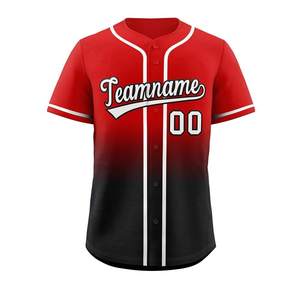 Vente flash, prix bas, design personnalisé, chemise de baseball à boutons 100% polyester, maillot de baseball personnalisé - Product Image 2