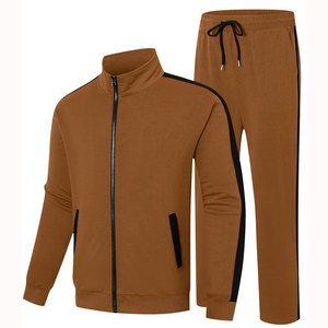 Men's Athletic Full <b>Zip</b>-<b>Up</b> Tracksuit Set 100% Cotton Streetwear Winter Fashion Workout Sweat suit Men's Athletic Jacket and Pant - Product Image 1
