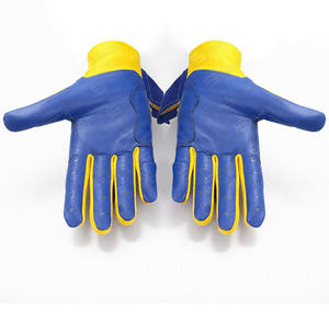 Gants de frappe de baseball en cuir de couleur bleu royal et jaune personnalisables de qualité supérieure confortables et durables pour les jeunes et les adultes - Product Image 4